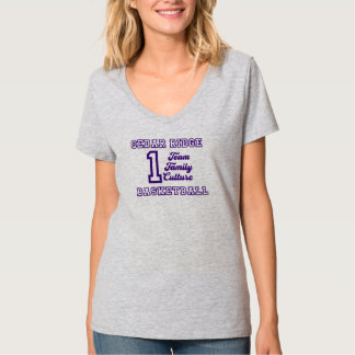 ワンチームレディースグレーVネック Tシャツ