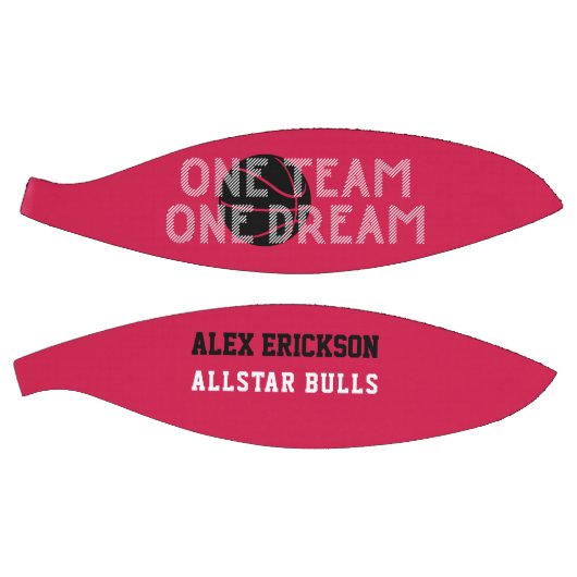 ワンチームワンドリームレッド白黒 パーソナライズされた バスケットボール (パネル)