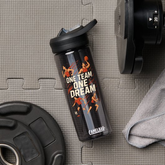 ワンチーム、ワンドリーム – やる気を起こさせるSports Water Bo ウォーターボトル (ジム (回転後))