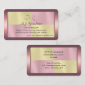 ワンツーワンカウンセラー、ピンク枠のバッテンブルク 名刺 (正面/裏面)