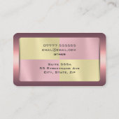 ワンツーワンカウンセラー、ピンク枠のバッテンブルク 名刺 (裏面)