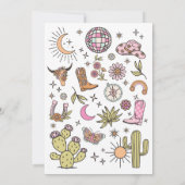 ワンテッドザウエストディスコ女性のカーボーイファースト誕生日 招待状 (裏面)