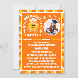 ワンディグホッターレトロ写真卒業パーティー 招待状