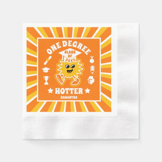 ワンディグホッターレトロ卒業パーティー 縁ありカクテルナプキン (正面)
