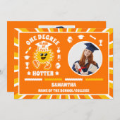 ワンディグホッターレトロ2写真卒業 案内状 (正面/裏面)