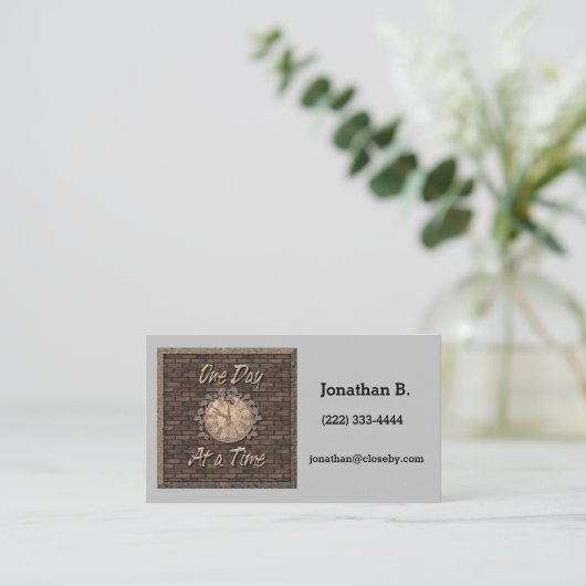 ワンデイアットタイムスローガンスピリチュアル引用文 名刺 (スタンド正面)