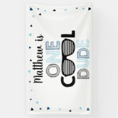 ワンデカッコいいューサングラスボーイ誕生日 横断幕 (縦)