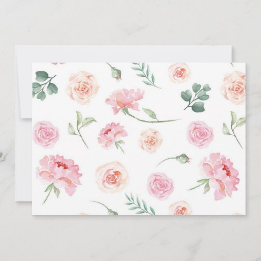 ワンデフルピンクフローラ誕生日フォト招待状 サンキューカード (裏面)