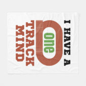 ワントラックマインドトラックおもしろいとフィールド フリースブランケット (正面(横))