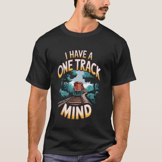 ワントラックマインド指揮者鉄道模型 Tシャツ (正面)