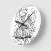 ワンドゥールワイドマンシェイルヒルシュルデル ラウンド壁時計 (傾斜)