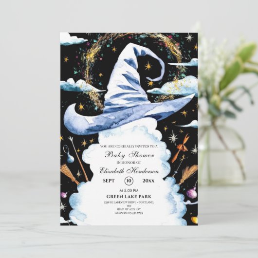 ワンドウィザーお洒落ドハットベイビーシャワー 招待状 (スタンド正面)