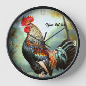 ワンドットカラフルルースター 壁時計 (正面)