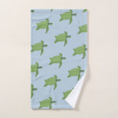 ワンドロウスブルーバスタオルセットにウミガメ バスタオルセット (ハンドタオル)