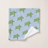 ワンドロウスブルーバスタオルセットにウミガメ バスタオルセット (ウォッシュタオル)