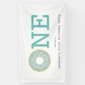 ワンドーナットミントグリーンボーイズファースト誕生日 横断幕 (縦)