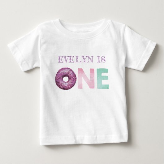 ワンドーナツ バースデー パーソナライズド ベビーTシャツ (正面)
