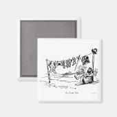 ワンナイツレストヴィンテージマンガアートスクエアマグネット マグネット (正面/裏面)