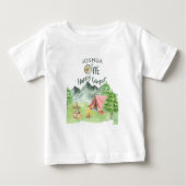 ワンハッピーカンパパーソナライズされたー1歳の誕生日 ベビーTシャツ (正面)