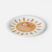 ワンハッピーカンパーファースト誕生日キャンピングサンパーティー ペーパープレート (アングル)