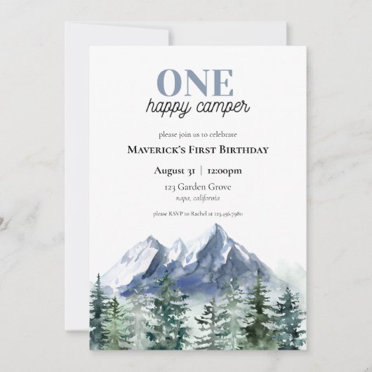 ワンハッピーカンパーファースト誕生日招待状 招待状 (正面)