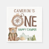 ワンハッピーカンパーベアーウッドランド1歳 スタンダードカクテルナプキン (正面)