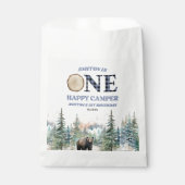 ワンハッピーカンパーベアーブルー1st誕生日パーティー フェイバーバッグ (正面)