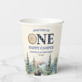 ワンハッピーカンパーベアーブルー1st誕生日パーティー 紙コップ (裏面)
