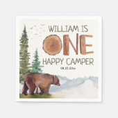 ワンハッピーカンパーベア誕生日 スタンダードカクテルナプキン (正面)