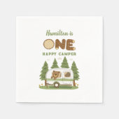 ワンハッピーカンパーベア誕生日 スタンダードカクテルナプキン (正面)