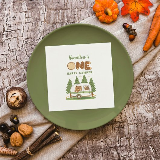 ワンハッピーカンパーベア誕生日 スタンダードカクテルナプキン