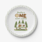 ワンハッピーカンパーベア誕生日 ペーパープレート (正面)