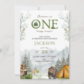 ワンハッピーカンパーマウンテンズアドベンチャー1st誕生日 招待状 (正面)