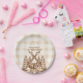 ワンハッピーカンパーマウンテンフォレスト1st誕生日 ペーパープレート (パーティー)