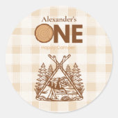 ワンハッピーカンパーマウンテンフォレスト1st誕生日 ラウンドシール (正面)