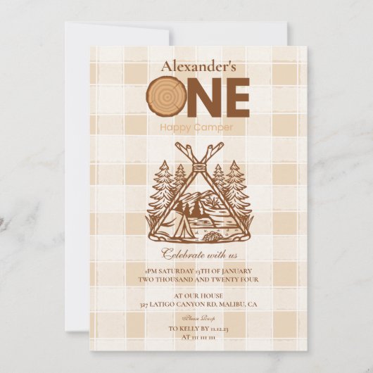 ワンハッピーカンパーマウンテンフォレスト1st誕生日 招待状 (正面)