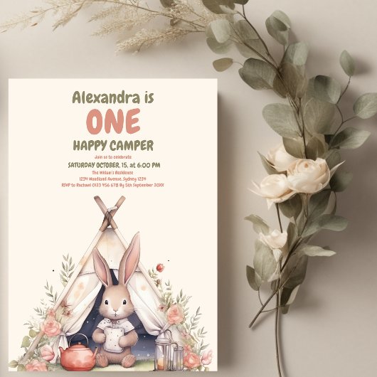 ワンハッピーカンパ素朴ー1歳の誕生日 招待状