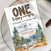 ワンハッピーカンパ素朴ー1歳の誕生日 招待状