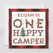 ワンハッピーカンパ素朴ー1st誕生日パーティーインビタット 招待状 (正面)