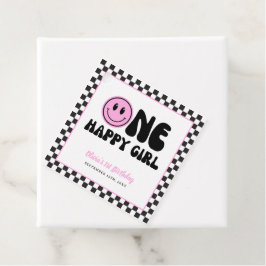 ワンハッピーガールピンクハッピー顔誕生日 フェイバータグ