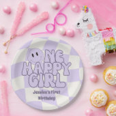 ワンハッピーガールファースト誕生日ピンク ペーパープレート (パーティー)