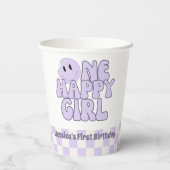 ワンハッピーガールファースト誕生日ピンク 紙コップ (裏面)