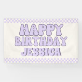 ワンハッピーガールレトロ1st誕生日 横断幕 (横)