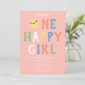 ワンハッピーガール誕生日招待状1stバースデーサン 招待状 (スタンド正面)