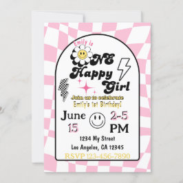 ワンハッピーガール誕生日招待状 招待状