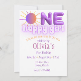 ワンハッピーガール、サンテーマ誕生日招待状 招待状