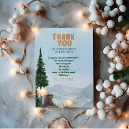 ワンハッピーキャンパーウッドボーイズ1st誕生日 サンキューカード