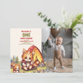 ワンハッピーキャンパーウッドボーイズ1st誕生日 招待状 (スタンド正面)