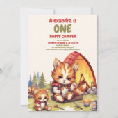 ワンハッピーキャンパーウッドボーイズ1st誕生日 招待状 (正面)