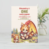 ワンハッピーキャンパーウッドボーイズ1st誕生日 招待状 (スタンド正面)